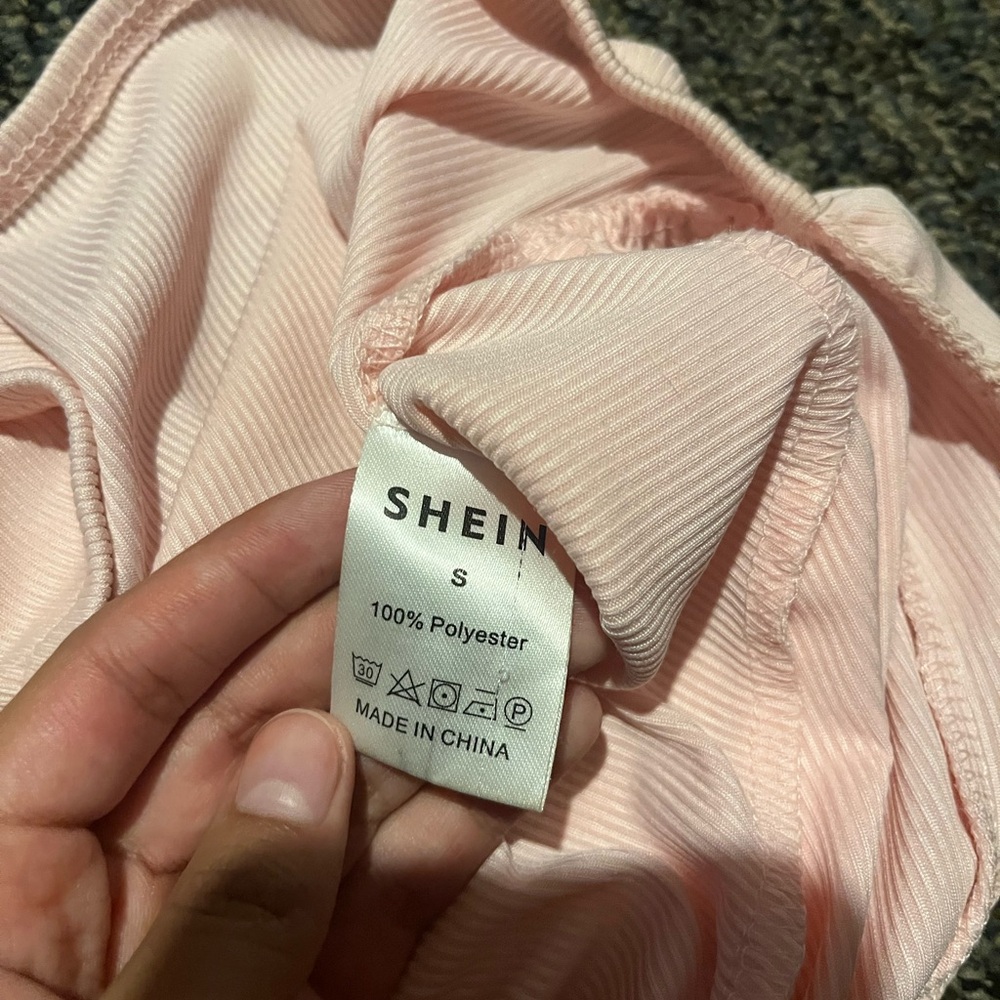 SHEIN Pink Ribbed Intimate Sleepwear